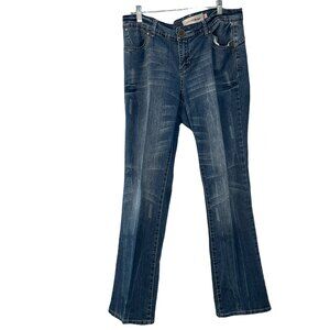 Ecko Red Denim Y2K Bootcut Jeans Gold Detailed Pockets Women's Size 13/14